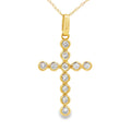 .31ct Diamond Cross Religious Pendant 14KT Yellow Gold
