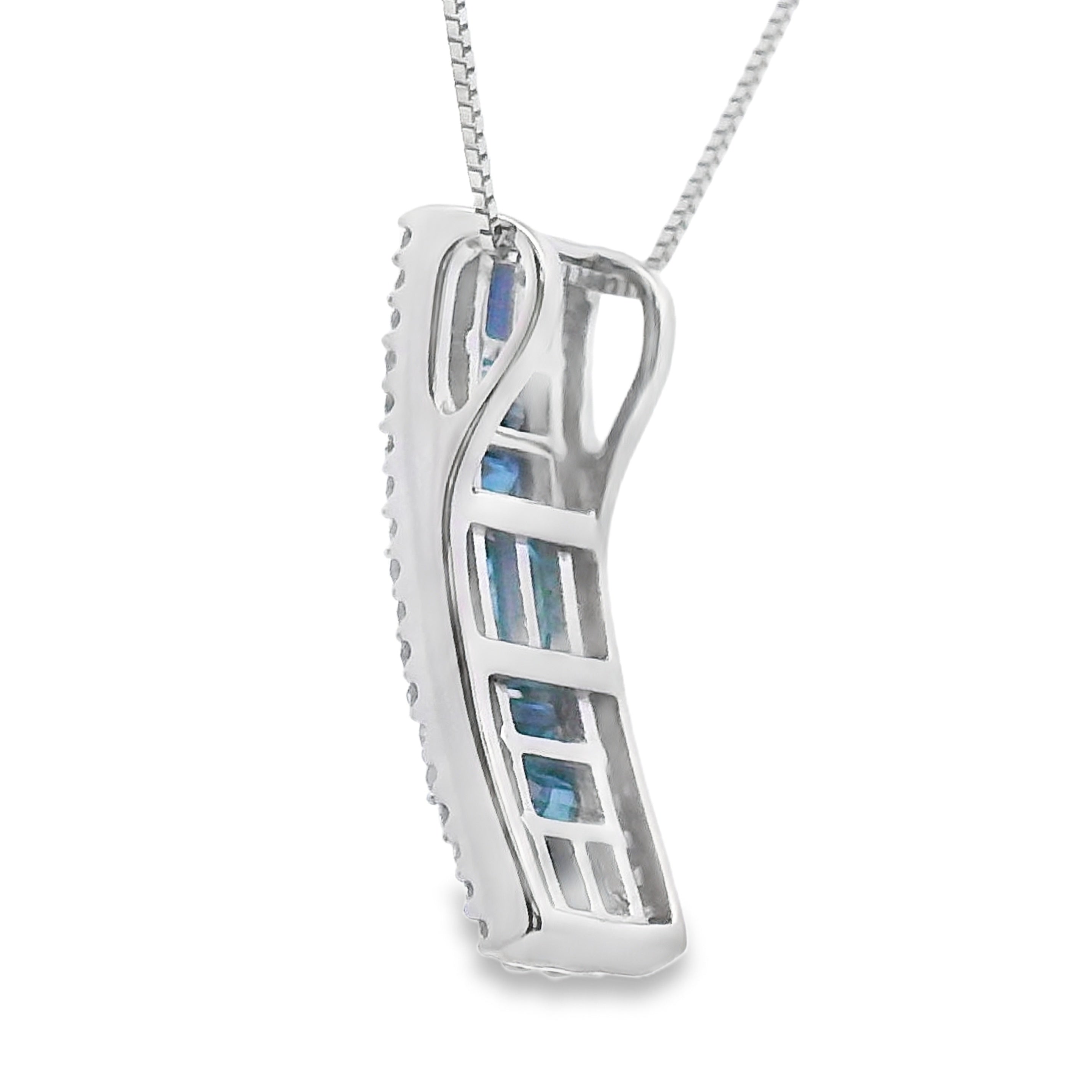 Sapphire Diamond Fashion Pendants 14KT White Gold