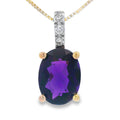 Amethyst Diamond Fashion Pendants 10KT Yellow Gold