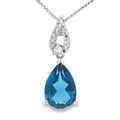 London Blue Topaz Fashion Pendants 10KT White Gold