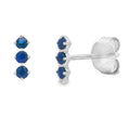 Natural .21ct Sapphire Earrings 14KT White Gold
