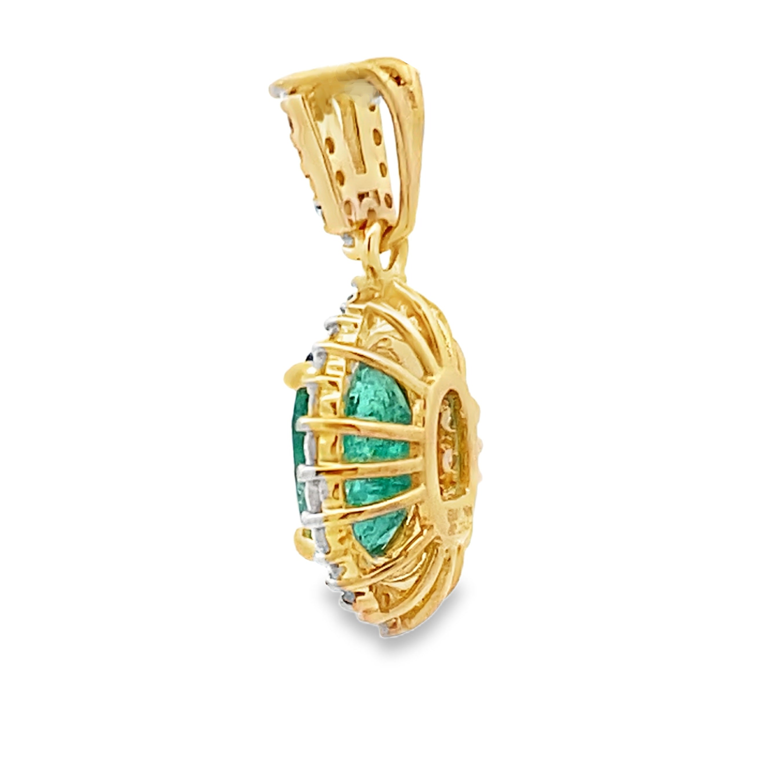 Emerald Diamond Fashion Pendants 14KT Yellow Gold