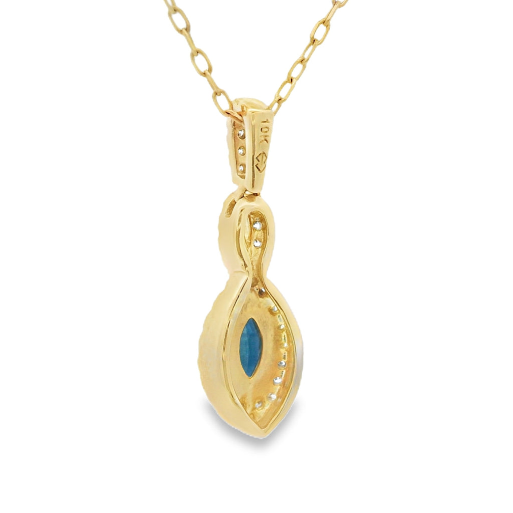 Sapphire Diamond Fashion Pendants 10KT Yellow Gold