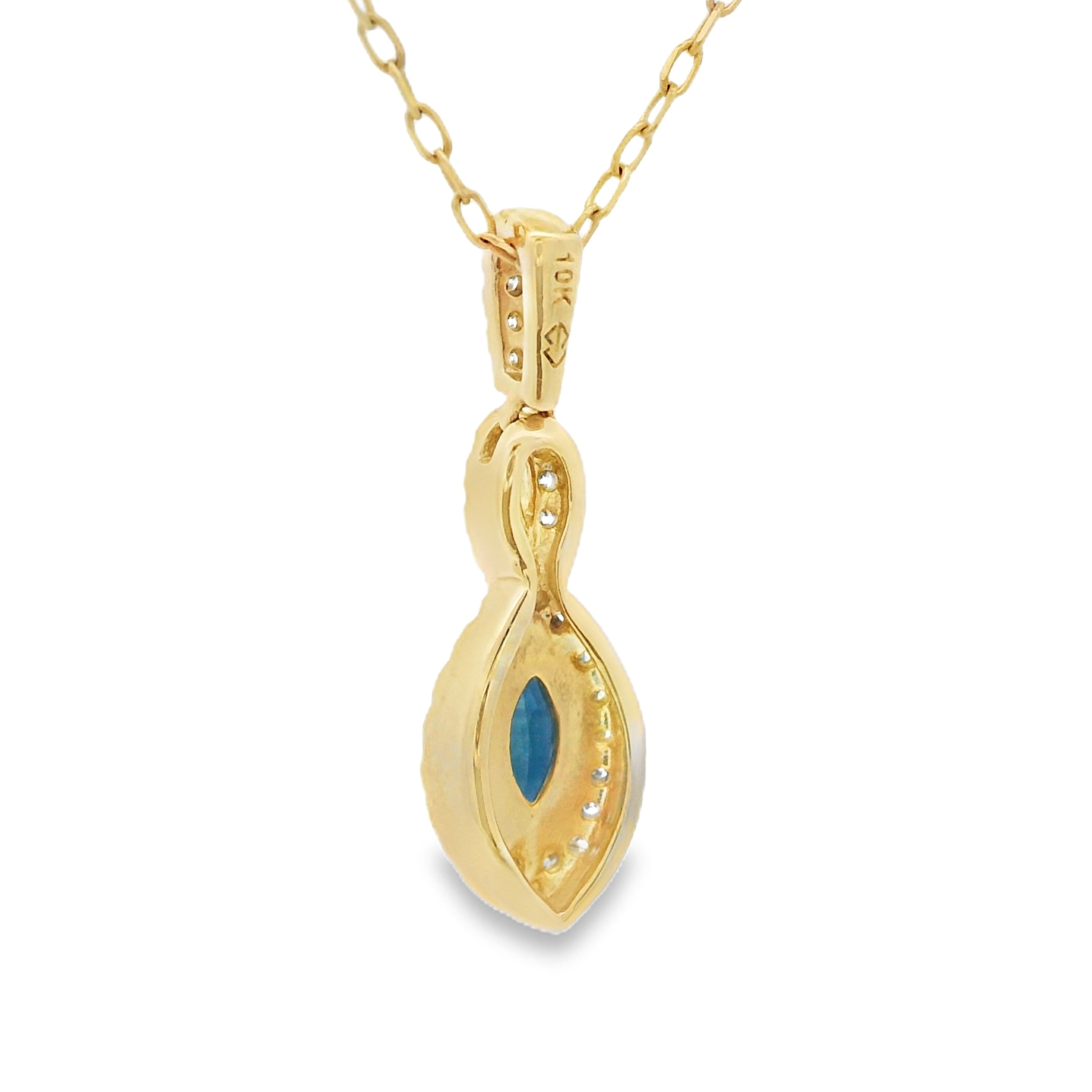 Sapphire Diamond Fashion Pendants 10KT Yellow Gold