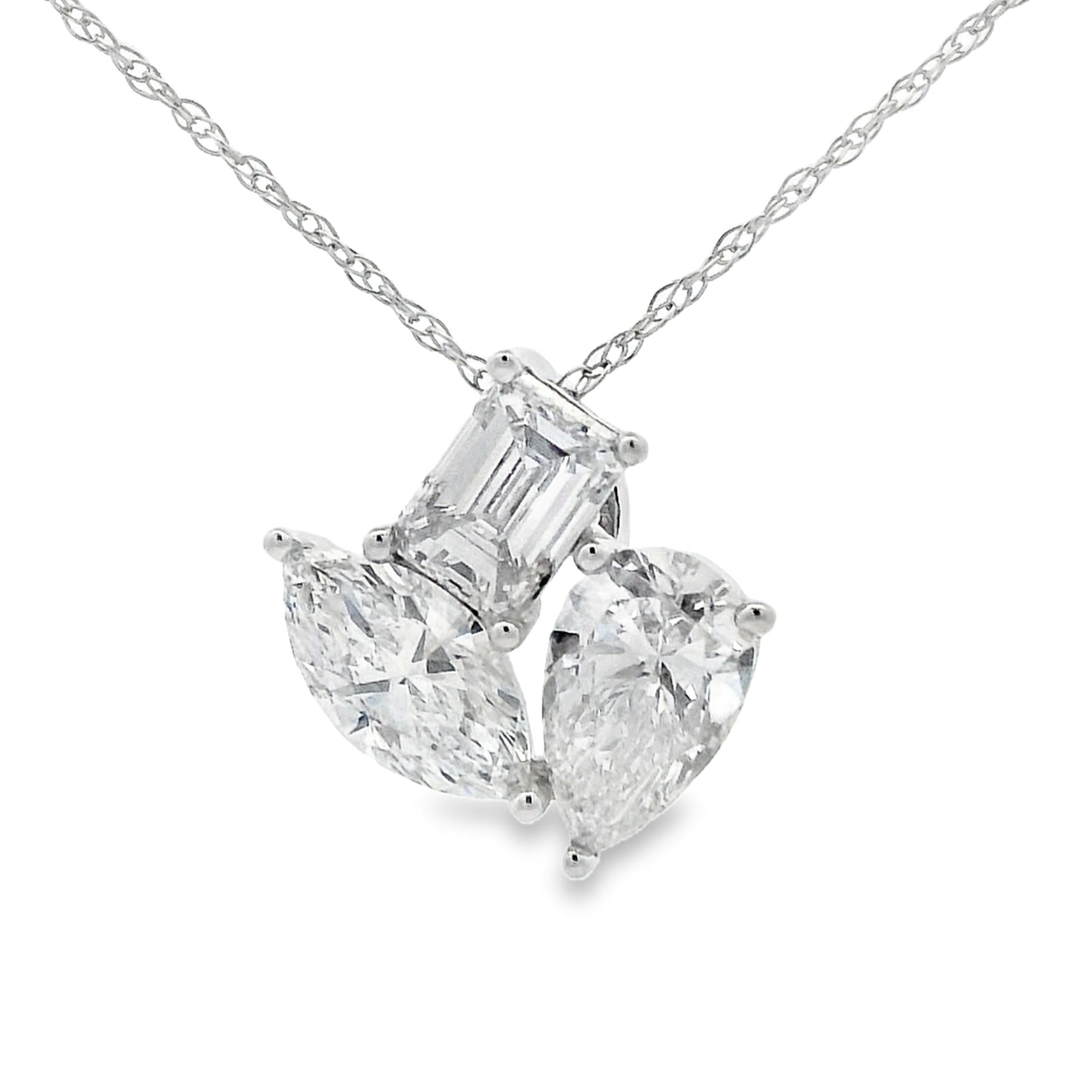 Lab Grown Diamond Fashion Pendants 14KT White Gold