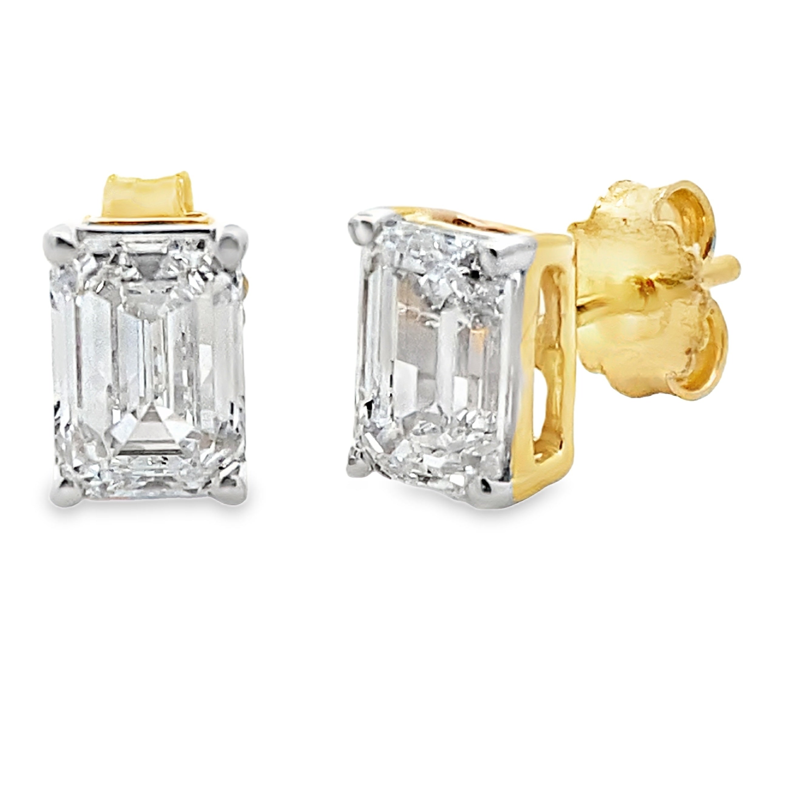 2.00ct Lab Grown Diamond Stud Earrings 14KT Yellow Gold