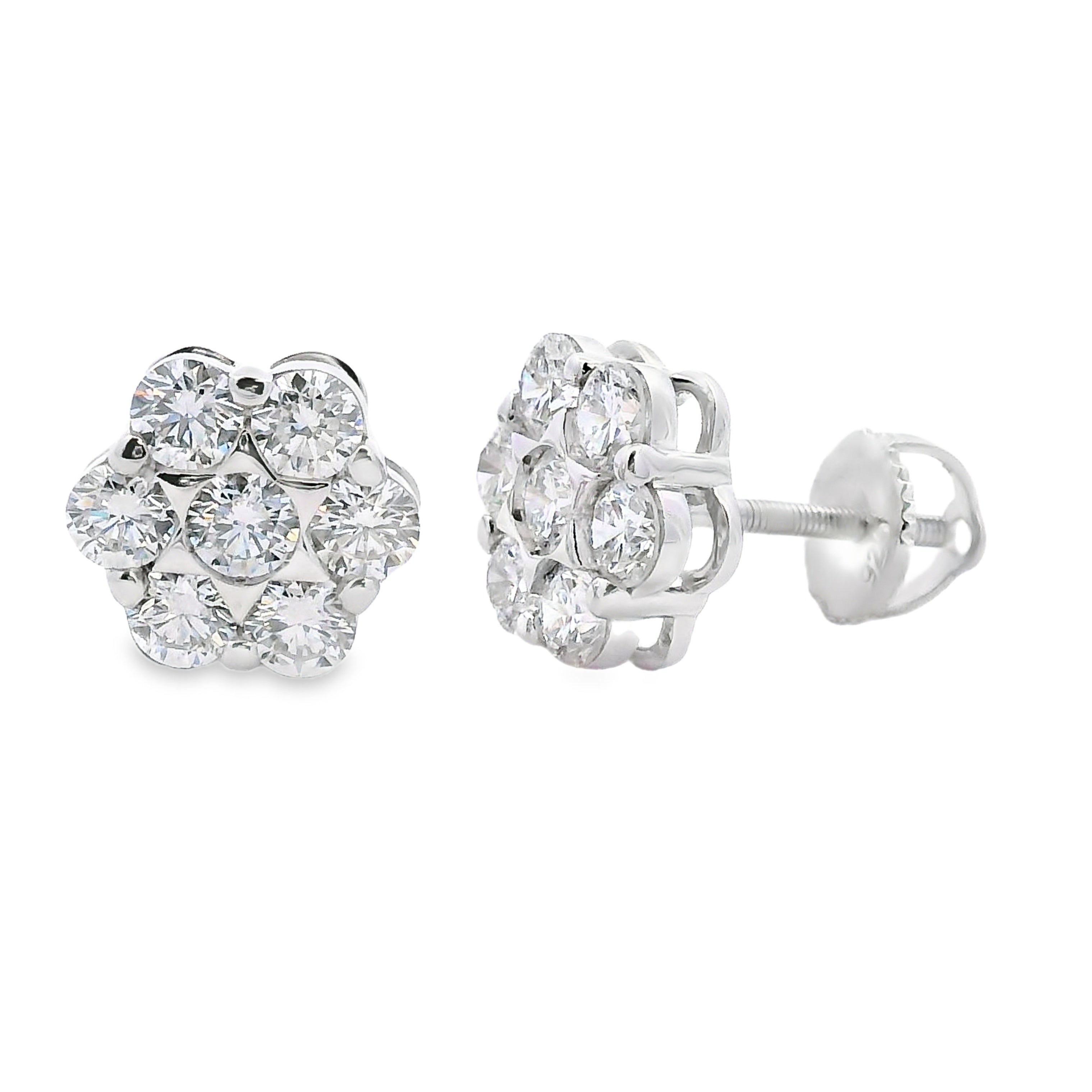 1.87ct Lab Grown Diamond Earrings Sterling Silver