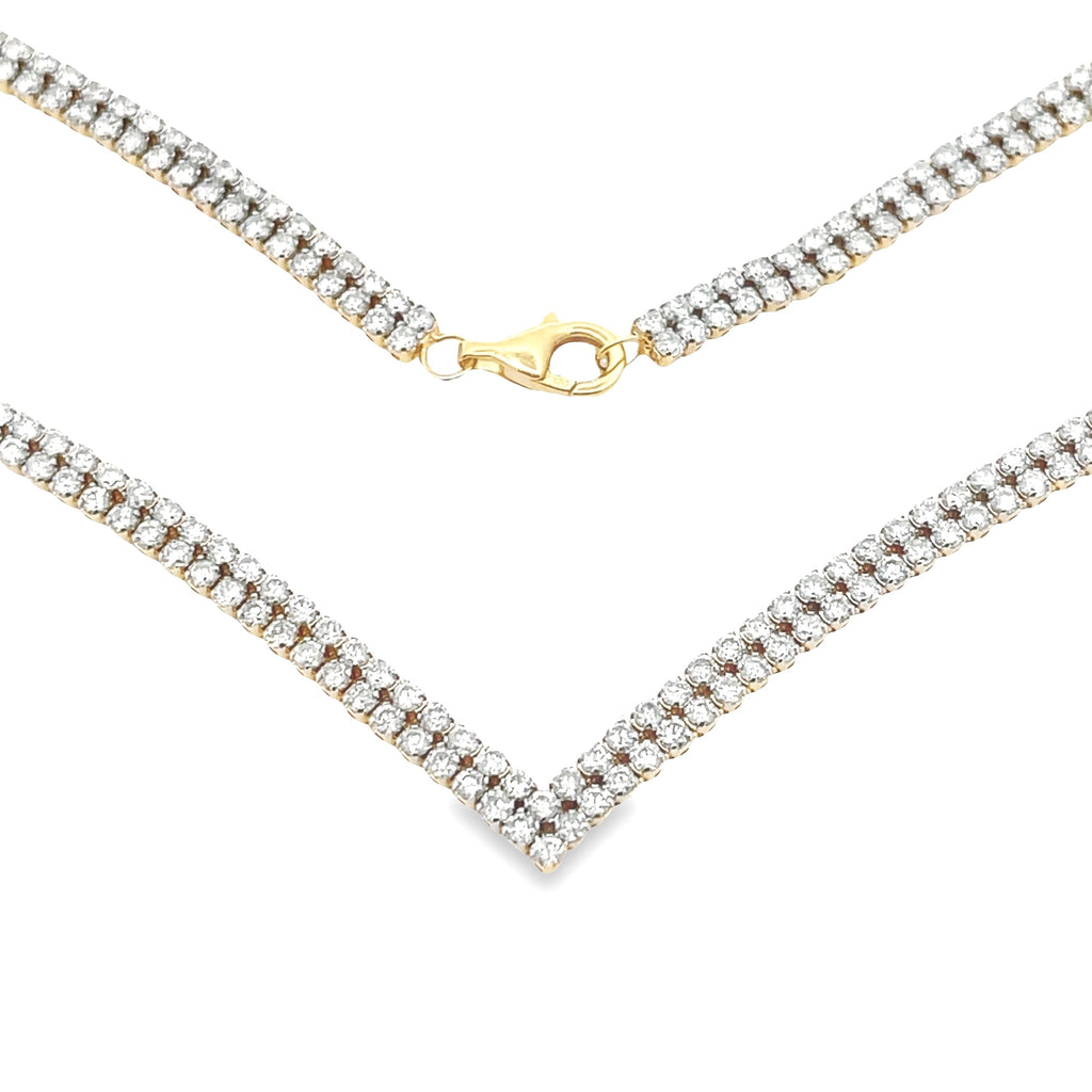7.00ct Diamond Tennis Necklace 14KT Yellow Gold