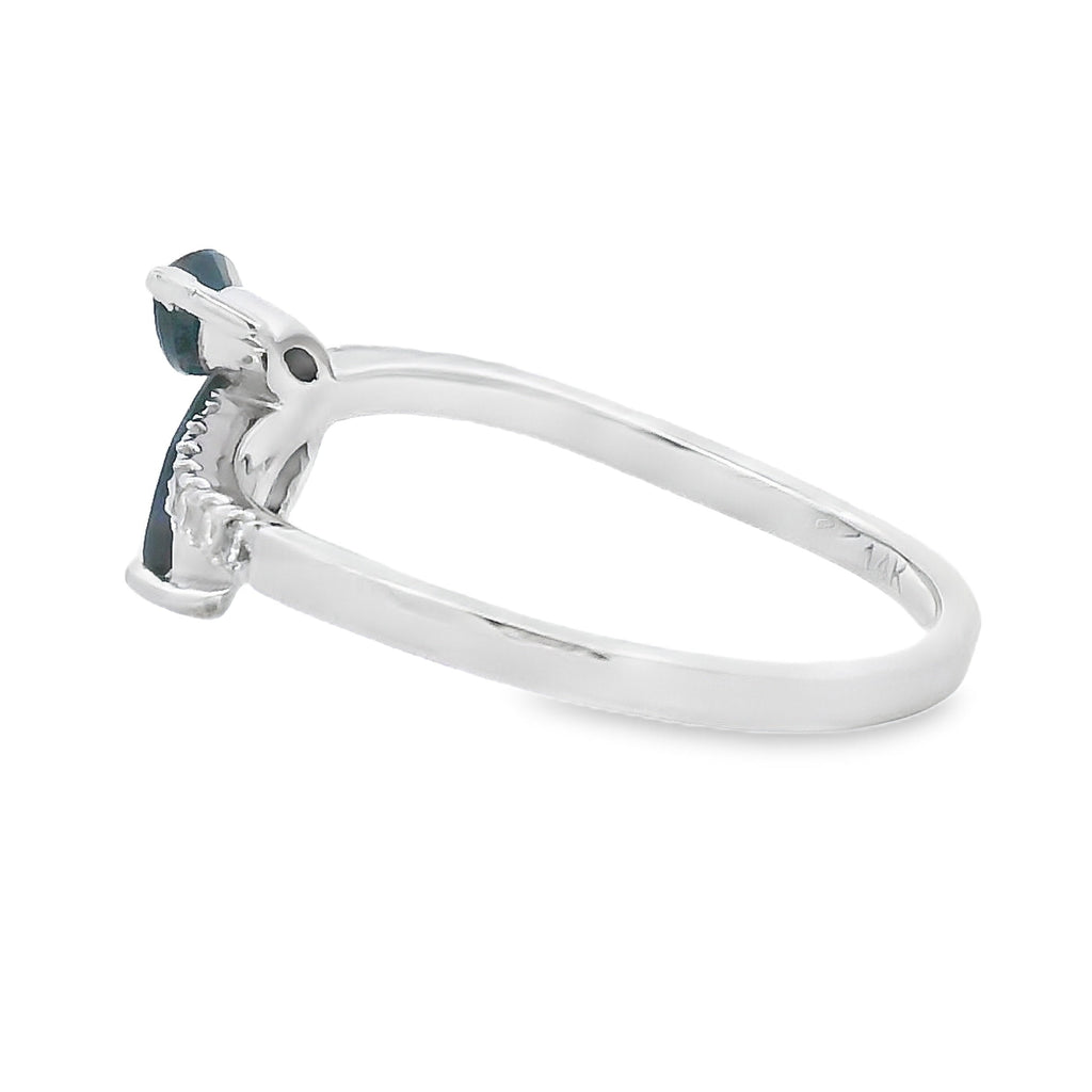 .36ct Sapphire Diamond Ring 14KT White Gold