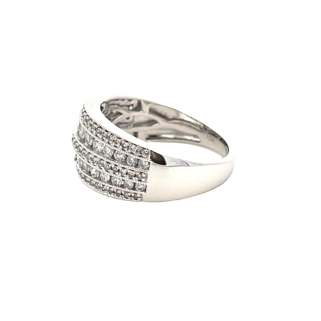 1.00ct Diamond Wedding Band Ring 10KT White Gold