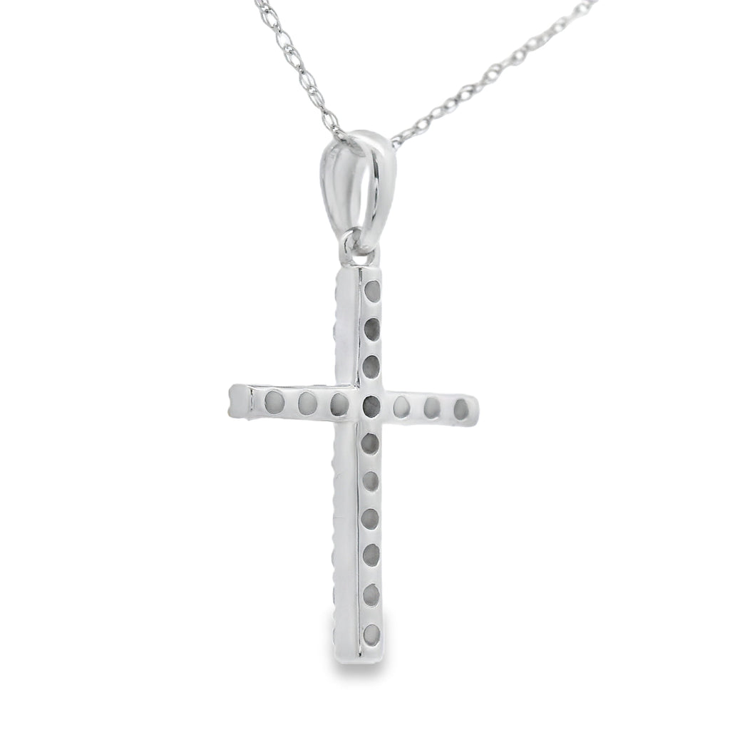.25ct Diamond Cross Religious Pendant 14KT White Gold