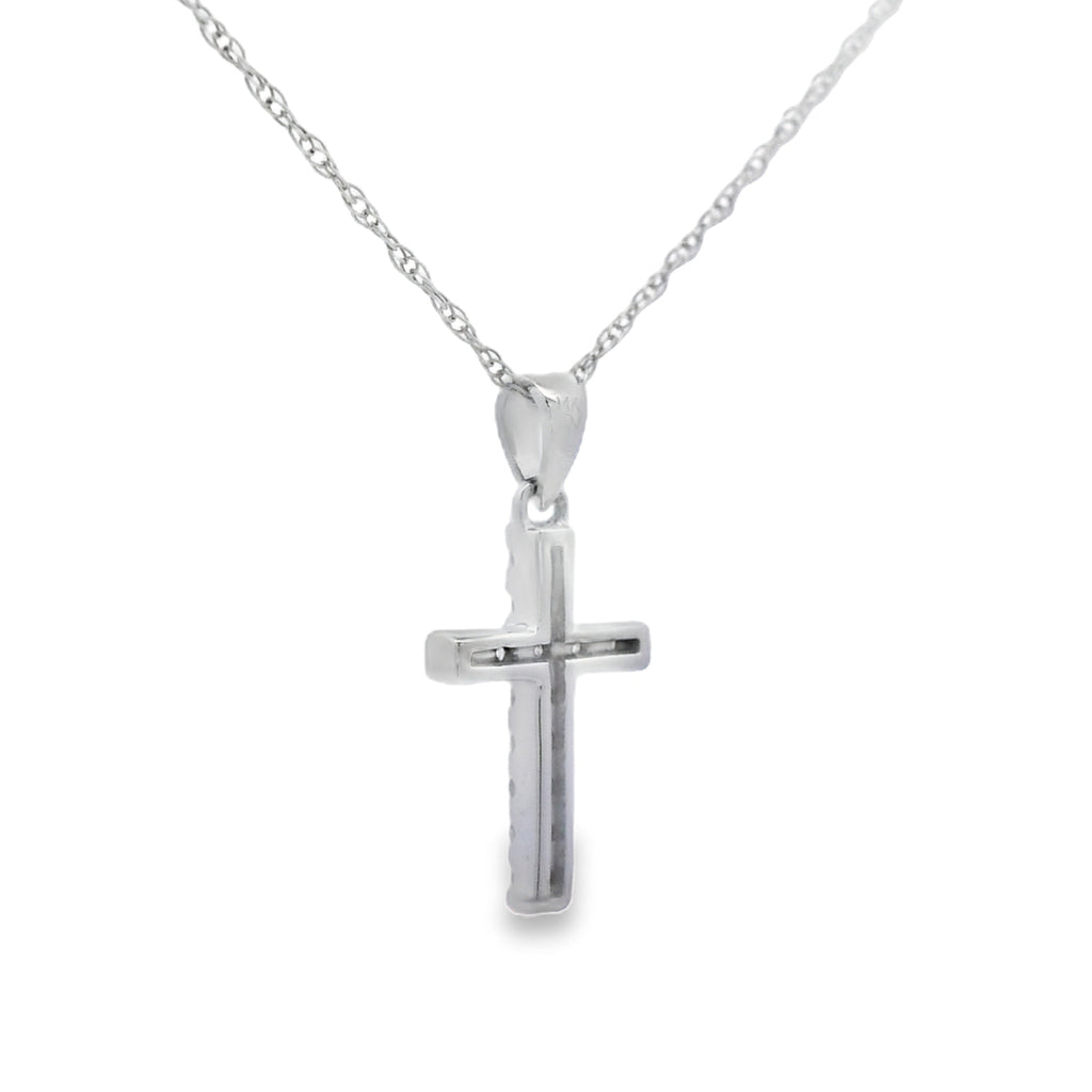 .11ct Diamond Cross Religious Pendant 14KT White Gold