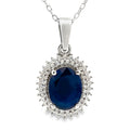 Sapphire Diamond Fashion Pendants 10KT White Gold