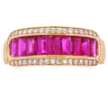 1.10ct Ruby Diamond Ring 10KT Yellow Gold