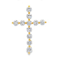 Natural .83ct Cross Religious Pendant 14KT Yellow Gold