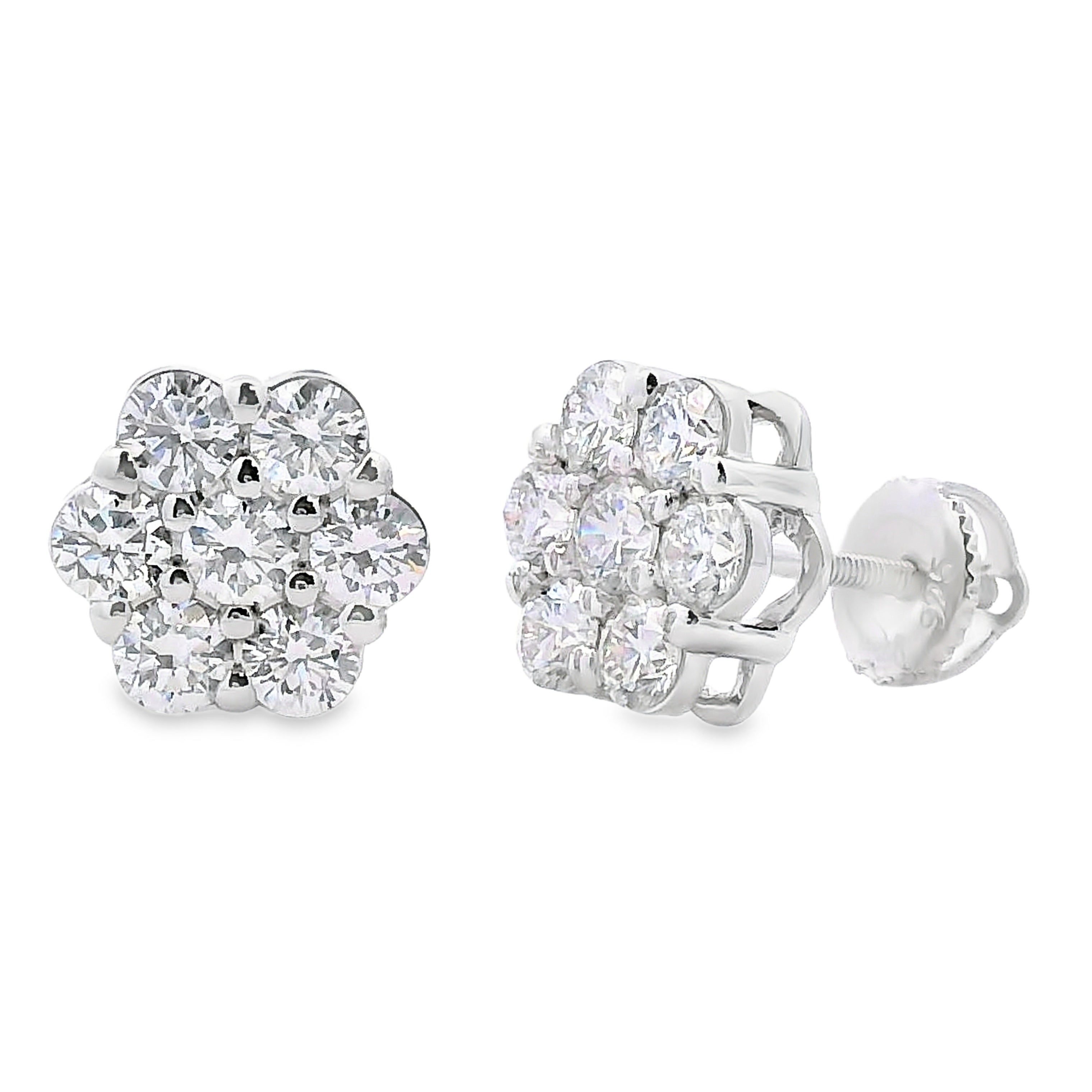 1.87ct Lab Grown Diamond Earrings Sterling Silver