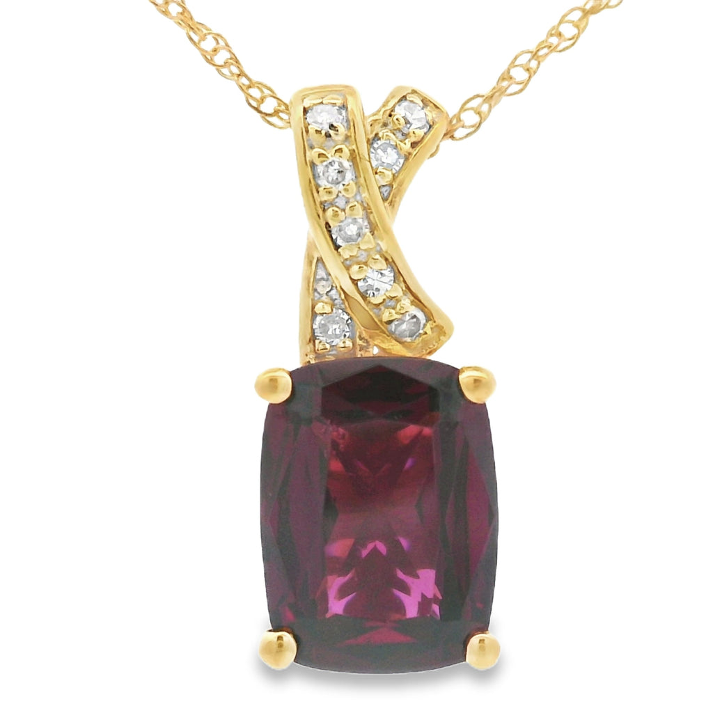 1.63ct Garnet Diamond Fashion Pendants 10KT Yellow Gold