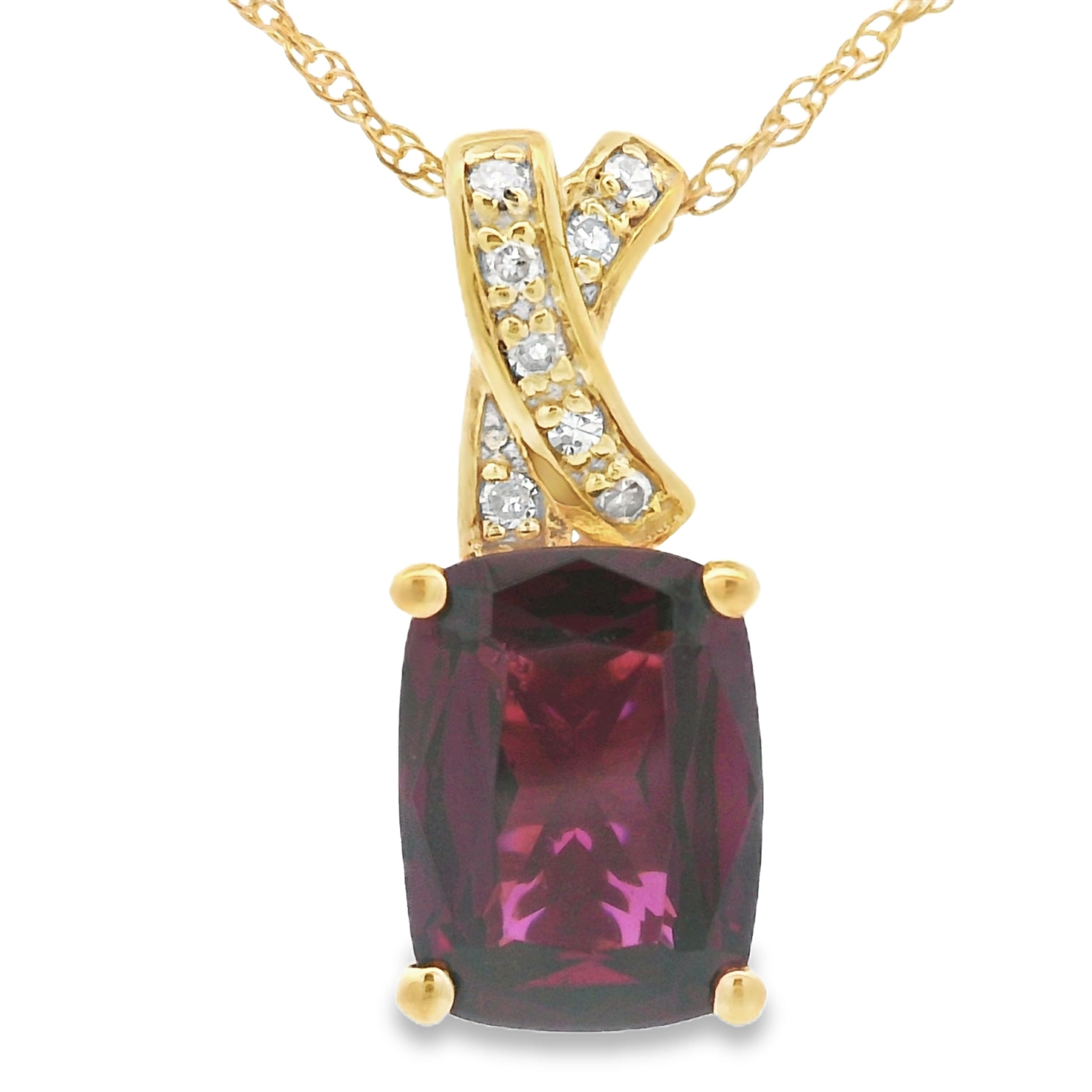 1.63ct Garnet Diamond Fashion Pendants 10KT Yellow Gold
