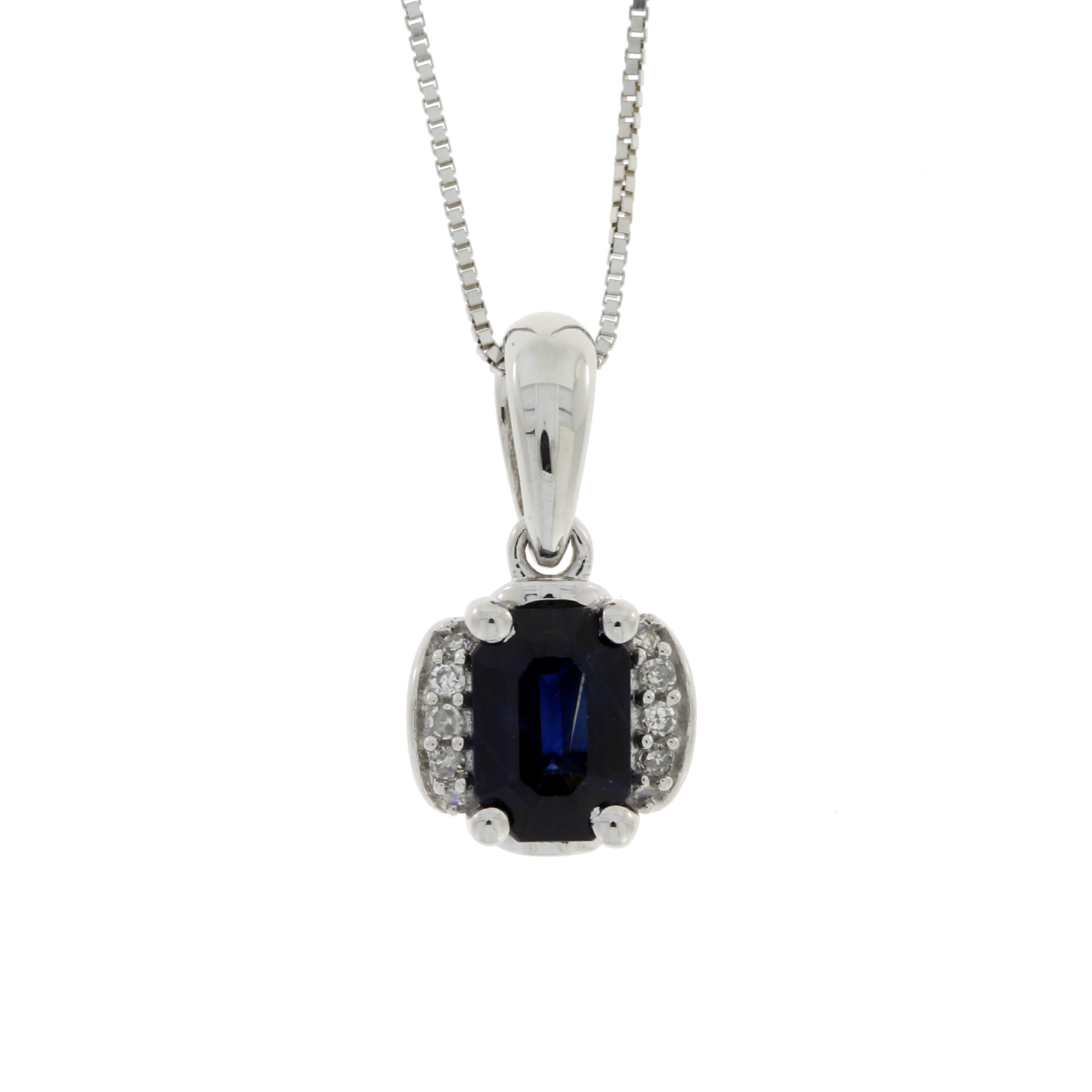 .63ct Sapphire Diamond Fashion Pendants 14KT White Gold