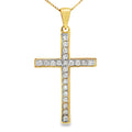 .22ct Diamond Cross Religious Pendant 14KT Yellow Gold