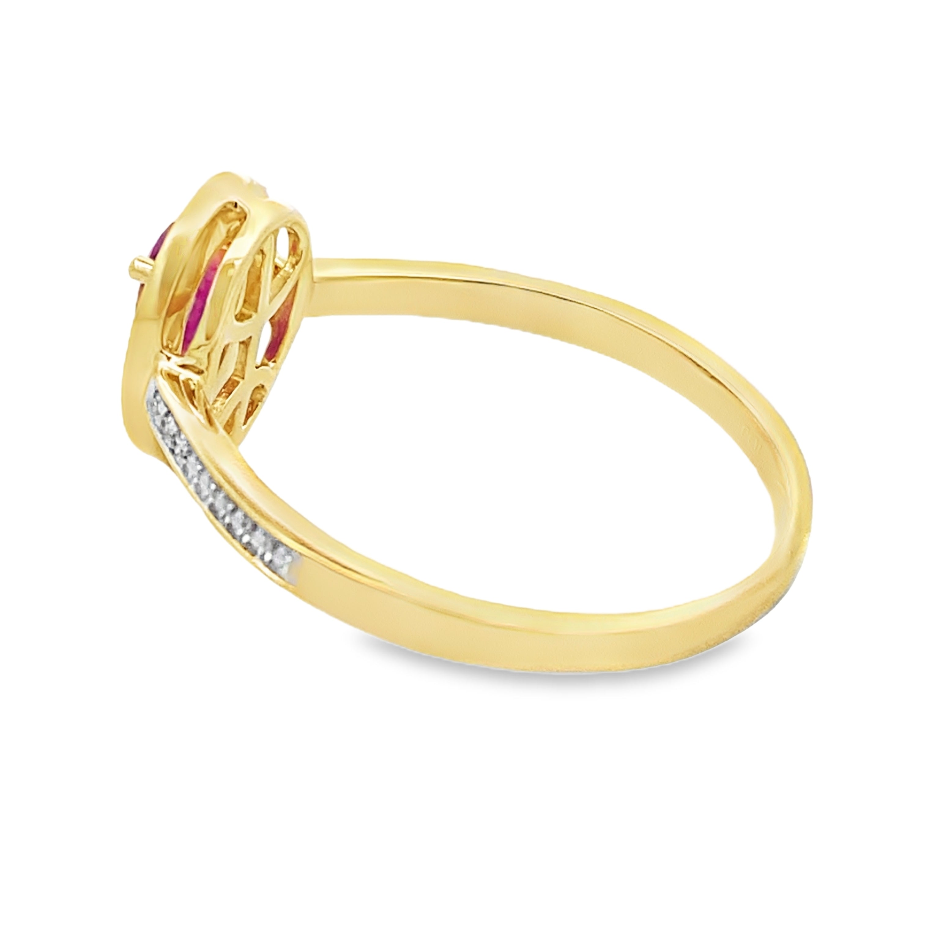 .54ct Ruby Diamond Ring 10KT Yellow Gold
