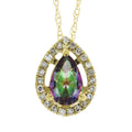 Treated Topaz Diamond Fashion Pendants 14KT Yellow Gold