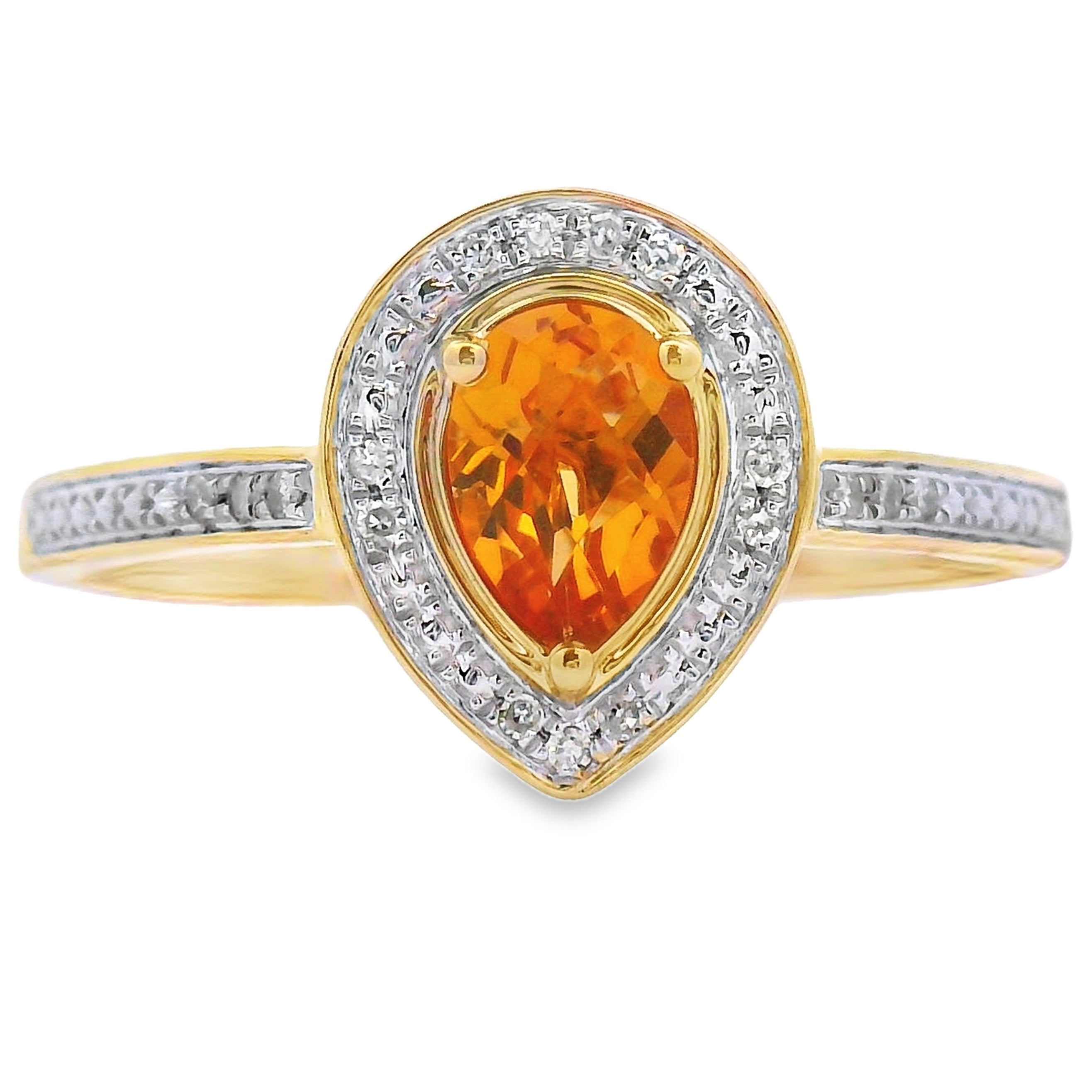 .50ct Citrine Diamond Ring 10KT Yellow Gold
