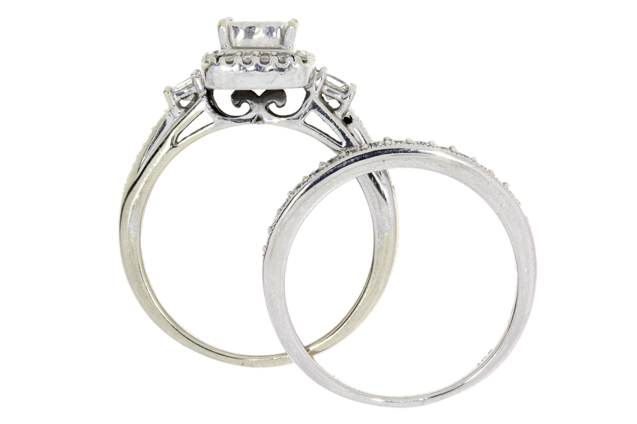 1.00ct Diamond Engagement Ring Set 10KT White Gold