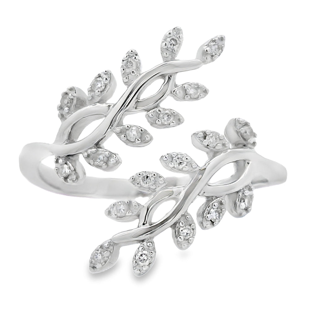 Natural .10ct Diamond Ring Sterling Silver