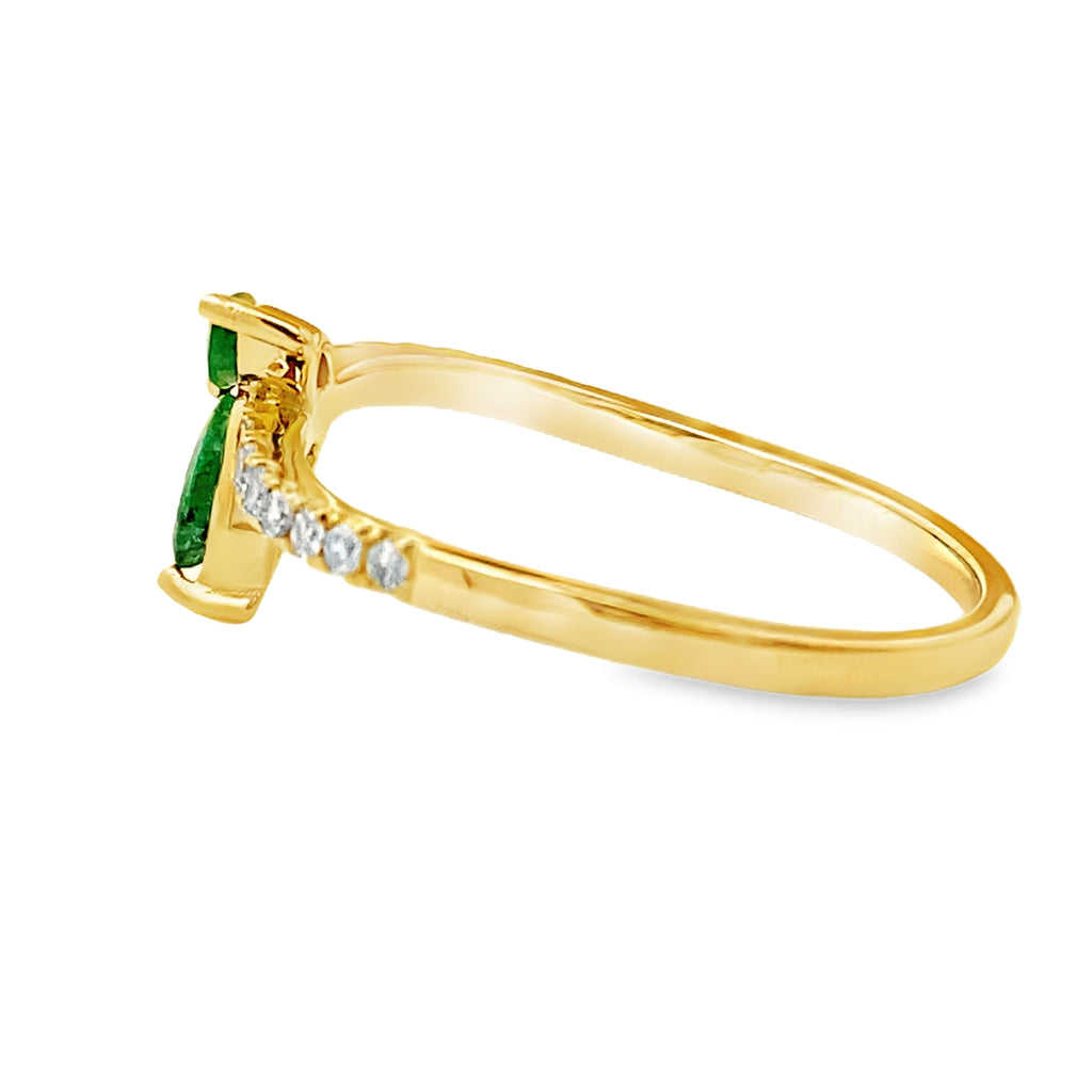 .29ct Emerald Diamond Ring 14KT Yellow Gold