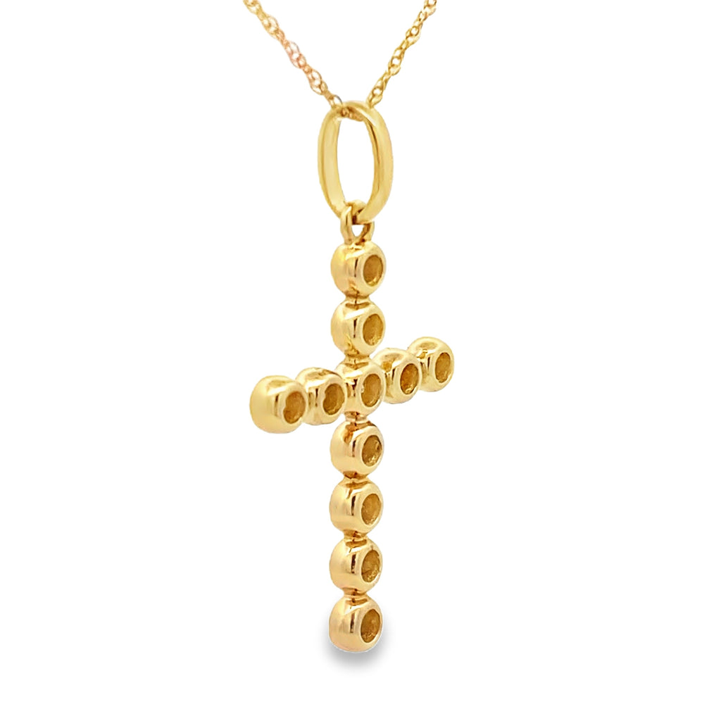 .31ct Diamond Cross Religious Pendant 14KT Yellow Gold