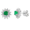1.19ct Emerald Zircon Stud Earrings Sterling Silver