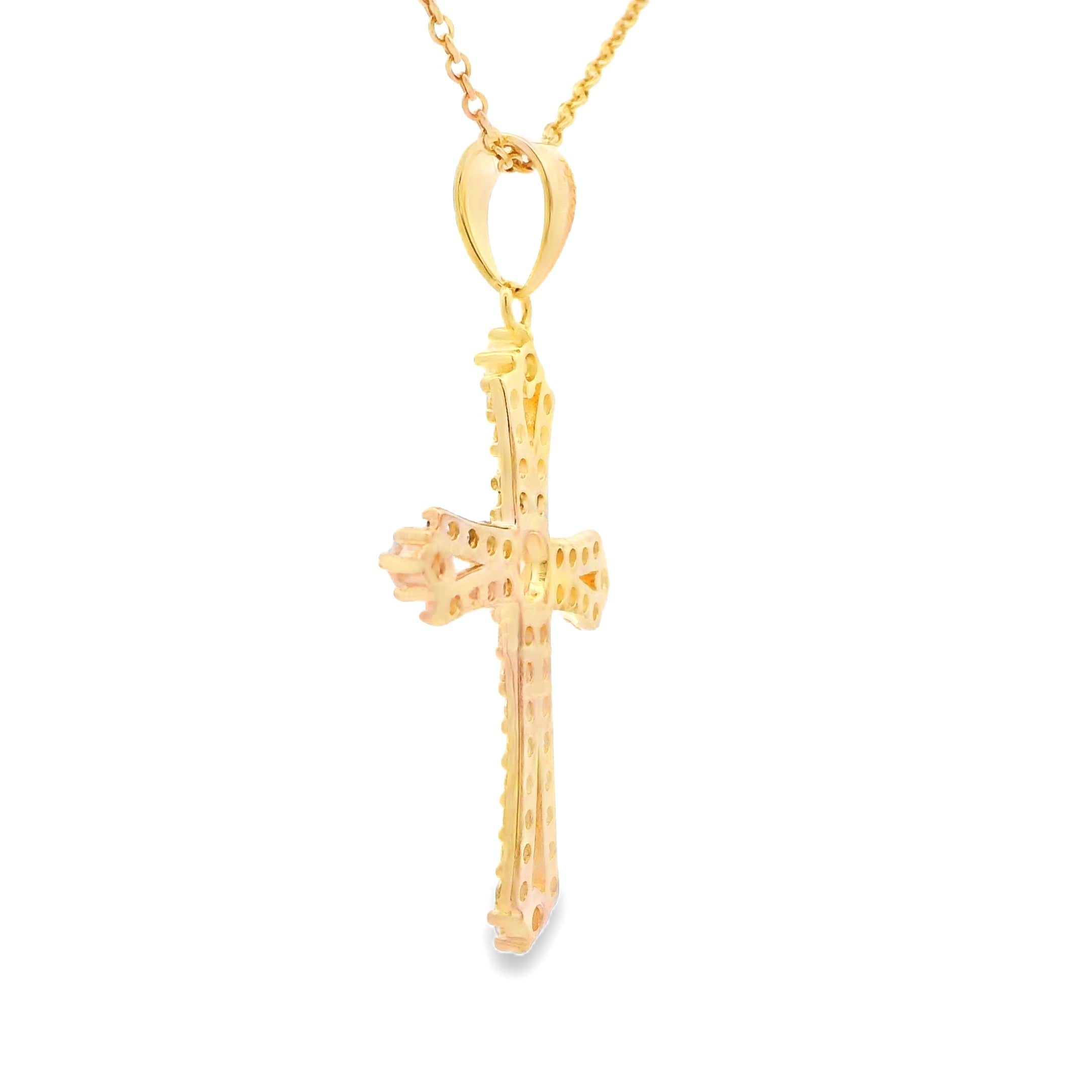 Topaz Cross Religious Pendant Sterling Silver