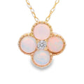 .01ct Opal Diamond Fashion Pendants 14KT Yellow Gold