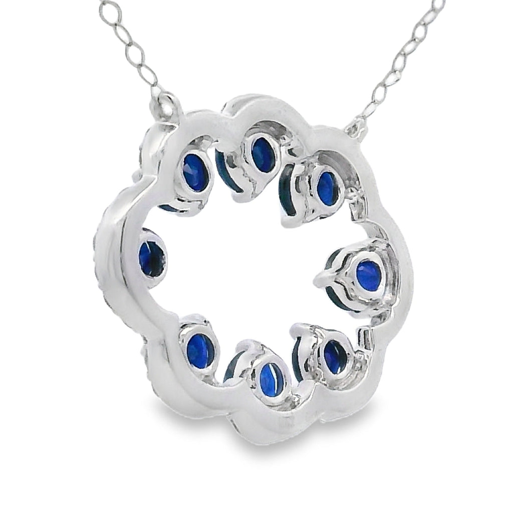 Sapphire Diamond Fashion Pendants 14KT White Gold
