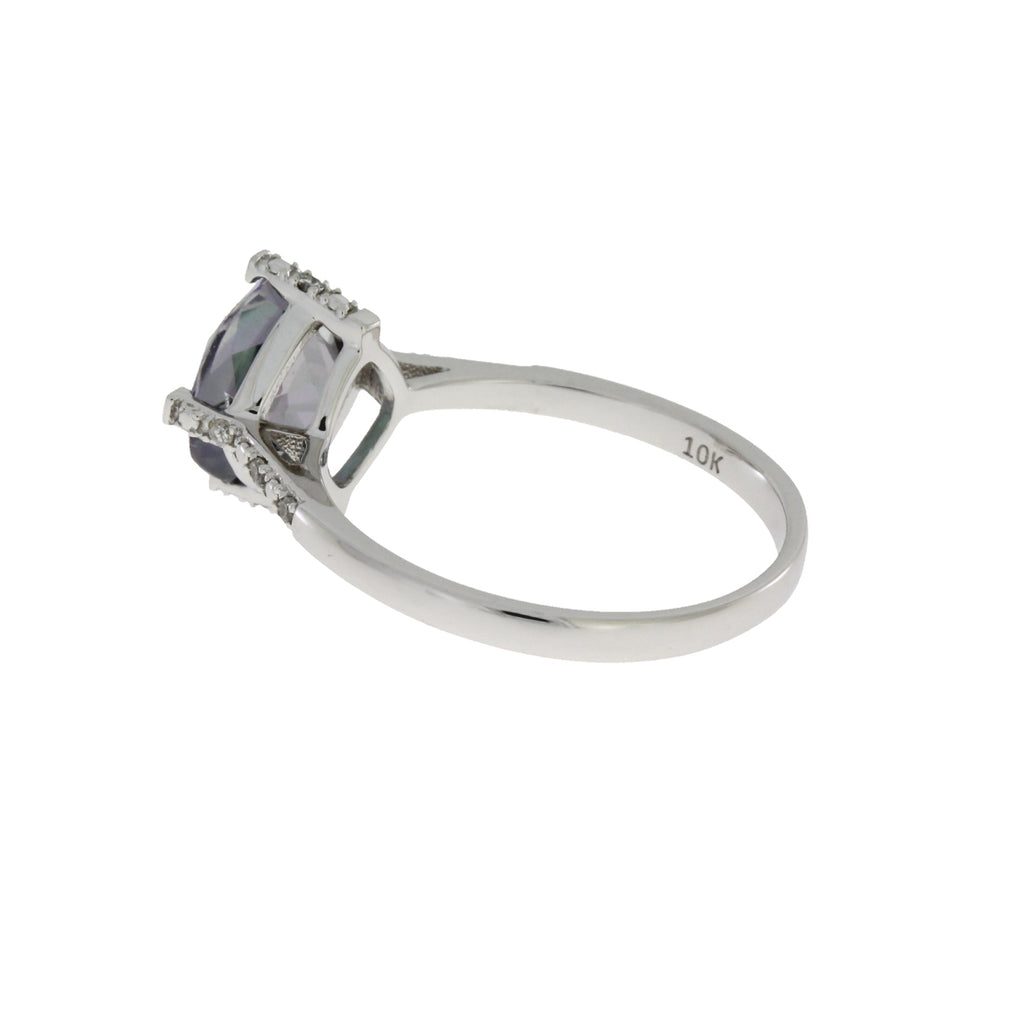 1.25ct Mystic Fire Topaz Diamond Ring 10KT White Gold