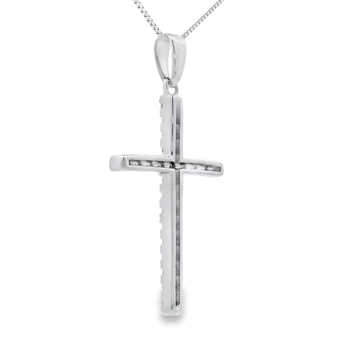 .21ct Diamond Cross Religious Pendant 14KT White Gold