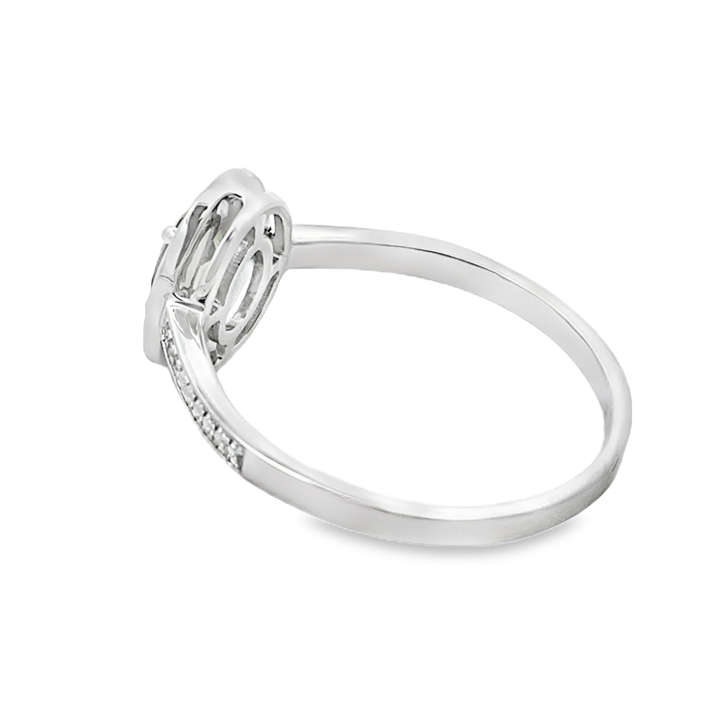 .54ct Peridot Diamond Ring 10KT White Gold