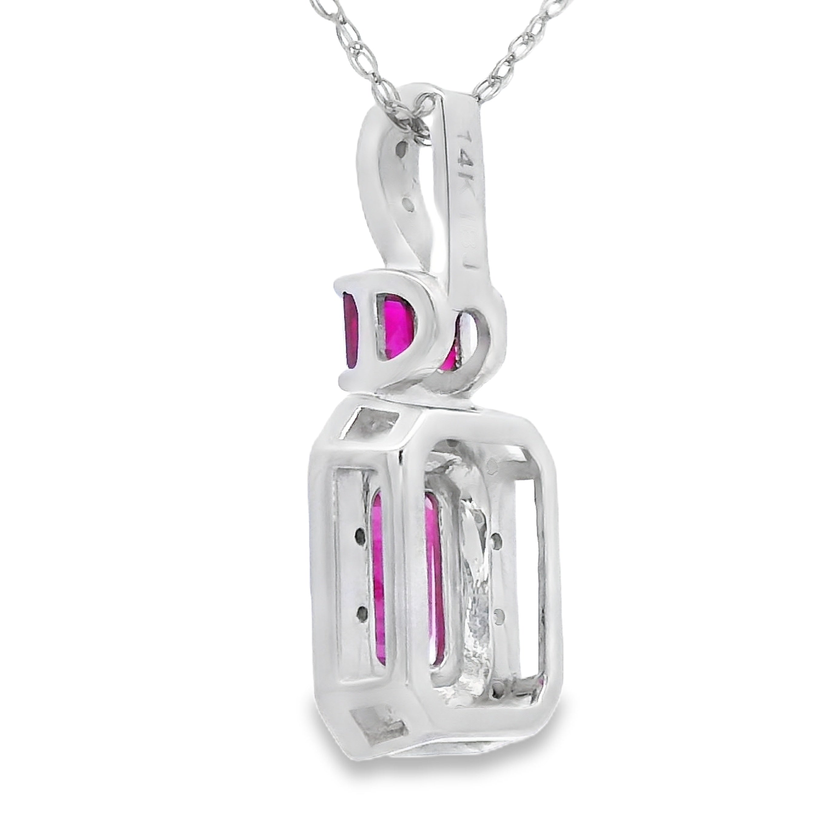 .82ct Ruby Diamond Fashion Pendants 14KT White Gold