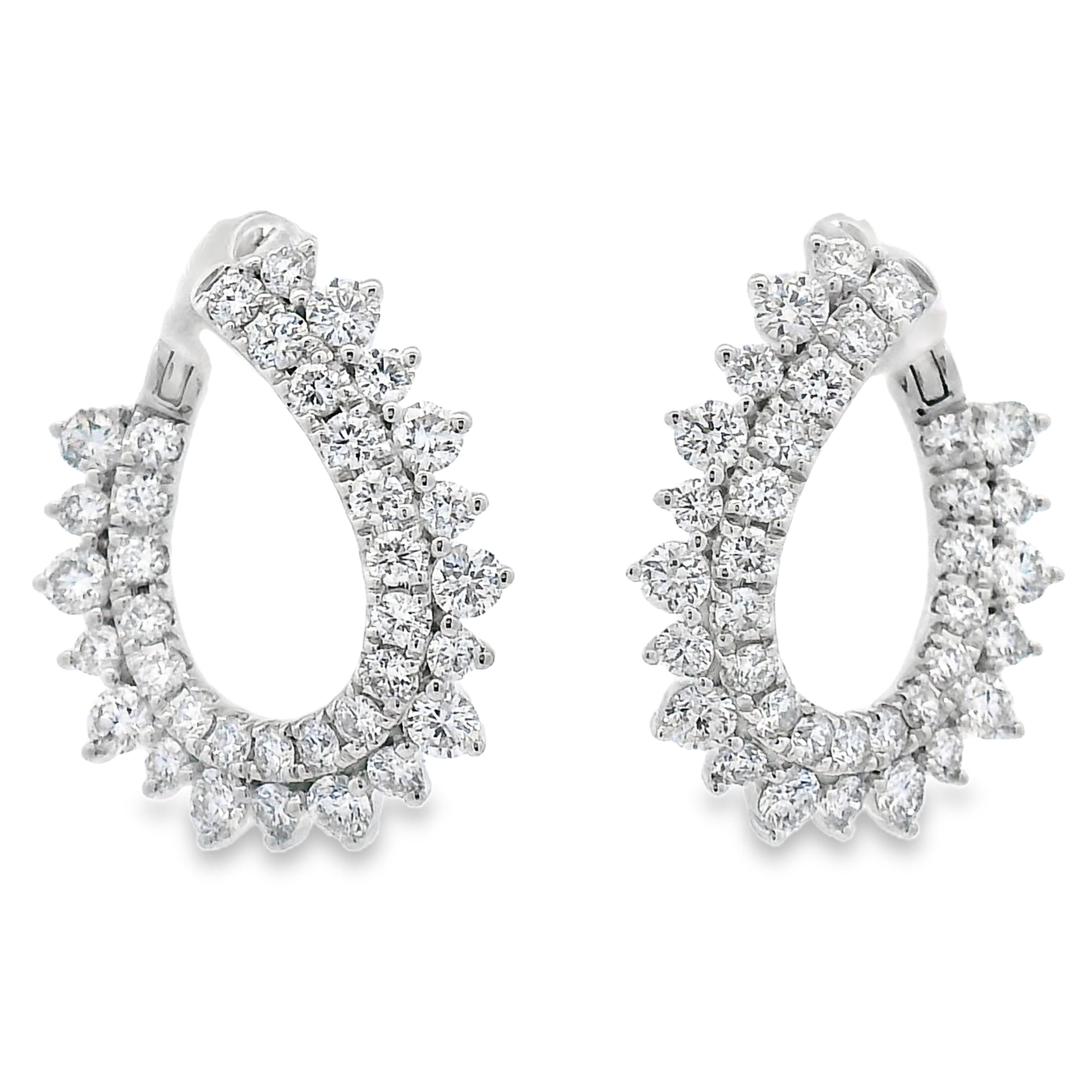 1.50ct Lab Grown Diamond Hoop Earrings 14KT White Gold