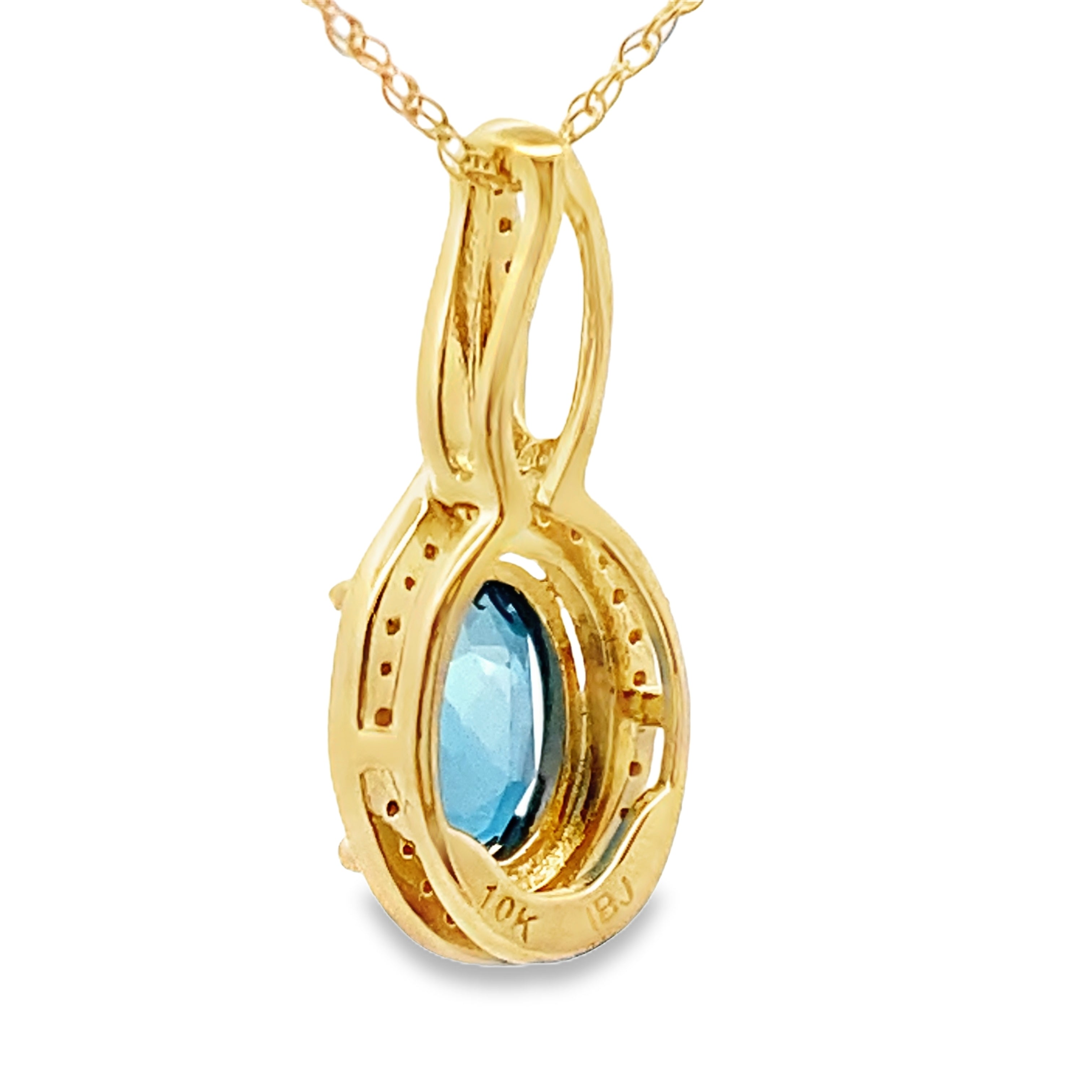London Blue Topaz Fashion Pendants 10KT Yellow Gold