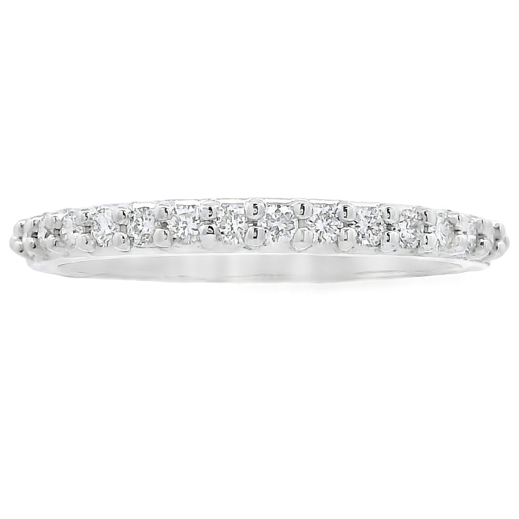 Natural .25ct Diamond Wedding Band Ring 14KT White Gold