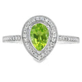.50ct Peridot Diamond Ring 10KT White Gold