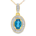 London Blue Topaz Fashion Pendants 10KT Yellow Gold