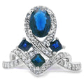 Natural 1.48ct Sapphire Diamond Ring 10KT White Gold