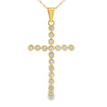 .17ct Diamond Cross Religious Pendant 14KT Yellow Gold