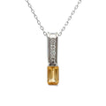 .06ct Citrine Diamond Fashion Pendants 10KT White Gold
