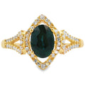 Natural 1.13ct Sapphire Diamond Ring 14KT Yellow Gold