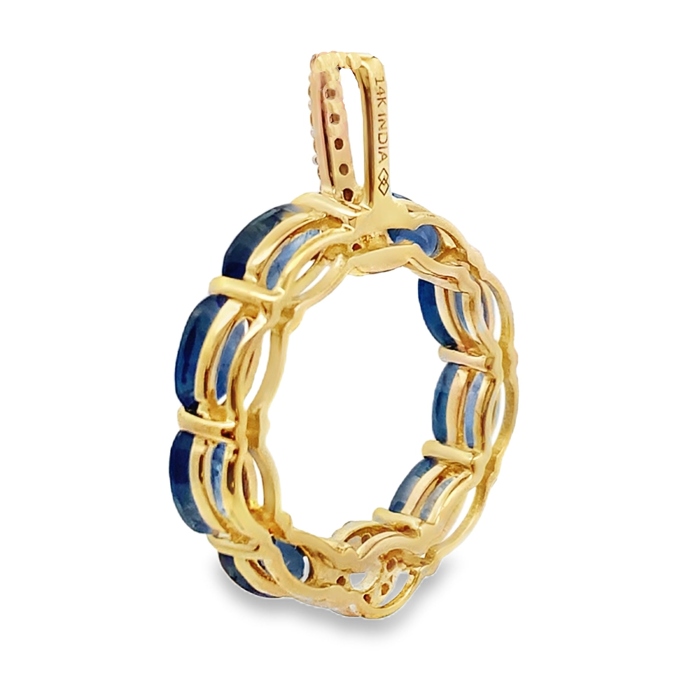 Sapphire Diamond Fashion Pendants 14KT Yellow Gold