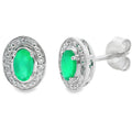 .54ct Chalcedony Diamond Earrings 10KT White Gold